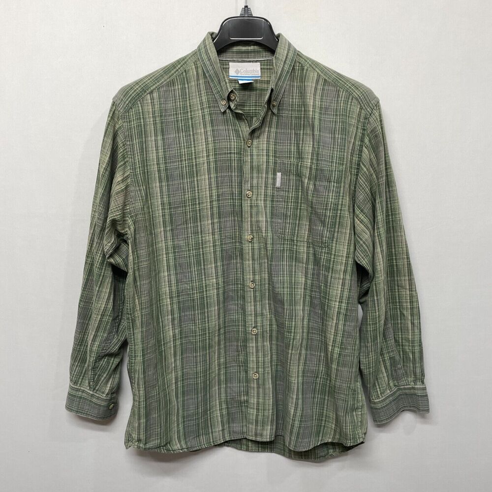 Columbia Men Long Sleeve Button Shirt Top Size Large Cotton B344 -18 - Picture 12 of 13